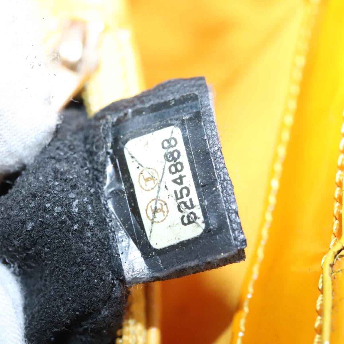 CHANEL Tote Bag Enamel Yellow Gold CC 108002