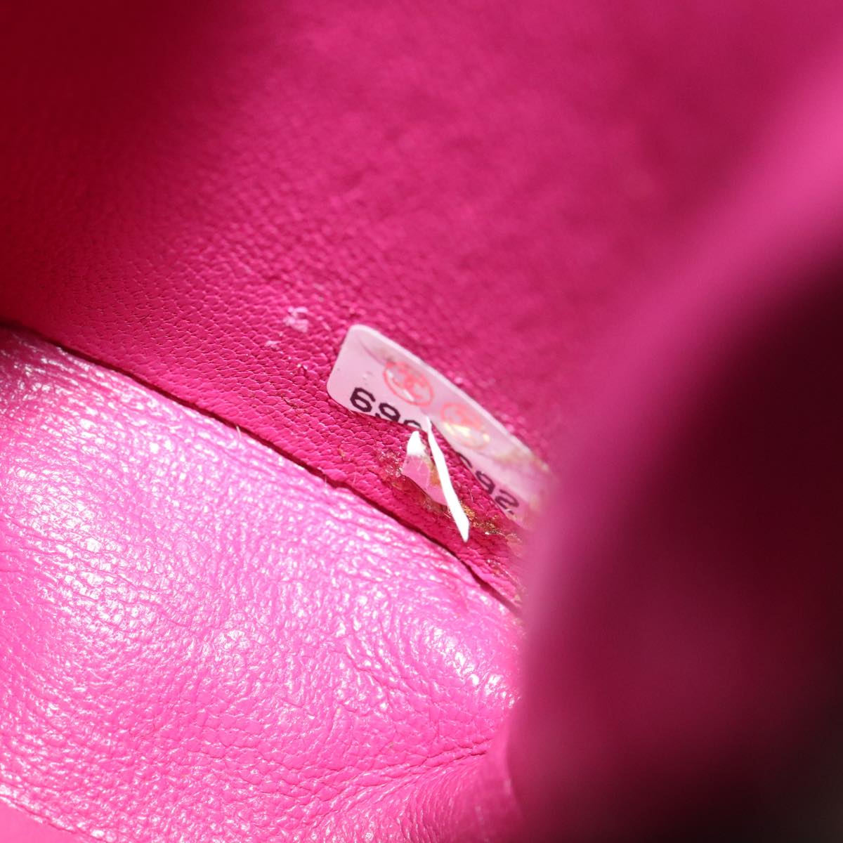 CHANEL Chain Shoulder Cigarette Case Leather Pink CC 108163