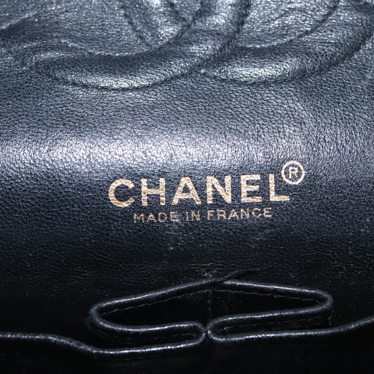 CHANEL Matelasse Chain Shoulder Bag Canvas Black Gold CC 108396