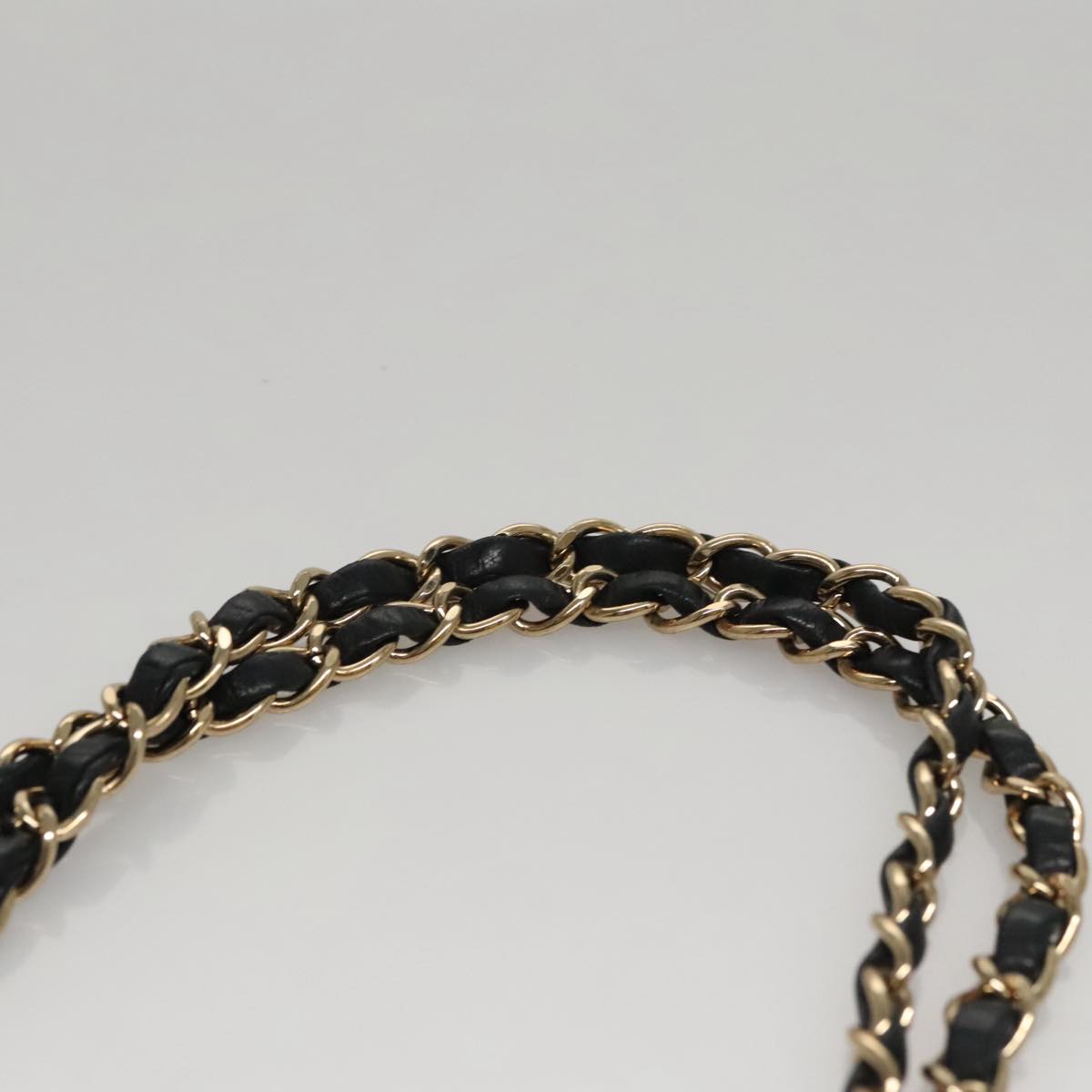 CHANEL Matelasse Chain Shoulder Bag Canvas Black Gold CC 108396