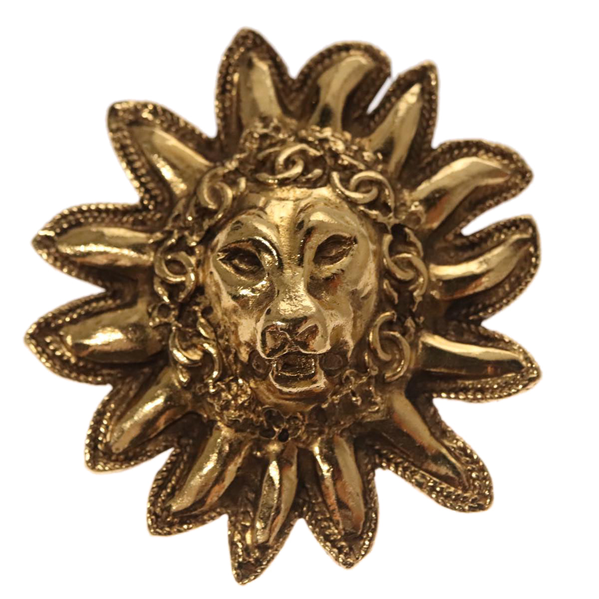 CHANEL Brooch Metal Gold CC 108397
