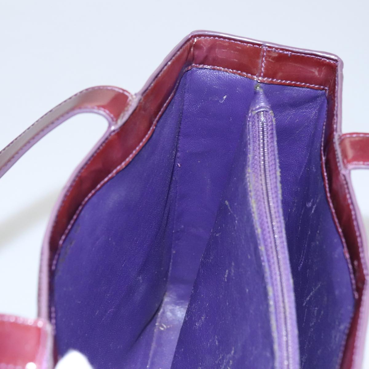 CHANEL Tote Bag Patent leather Purple CC 108601