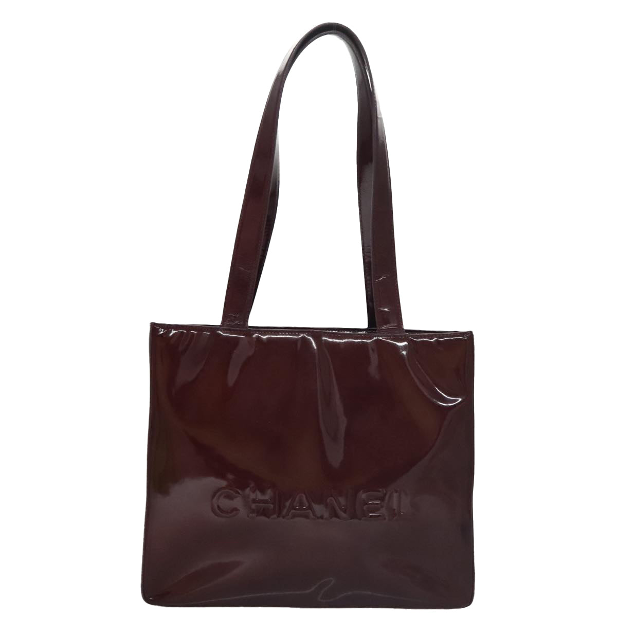 CHANEL Tote Bag Patent leather Purple CC 108601