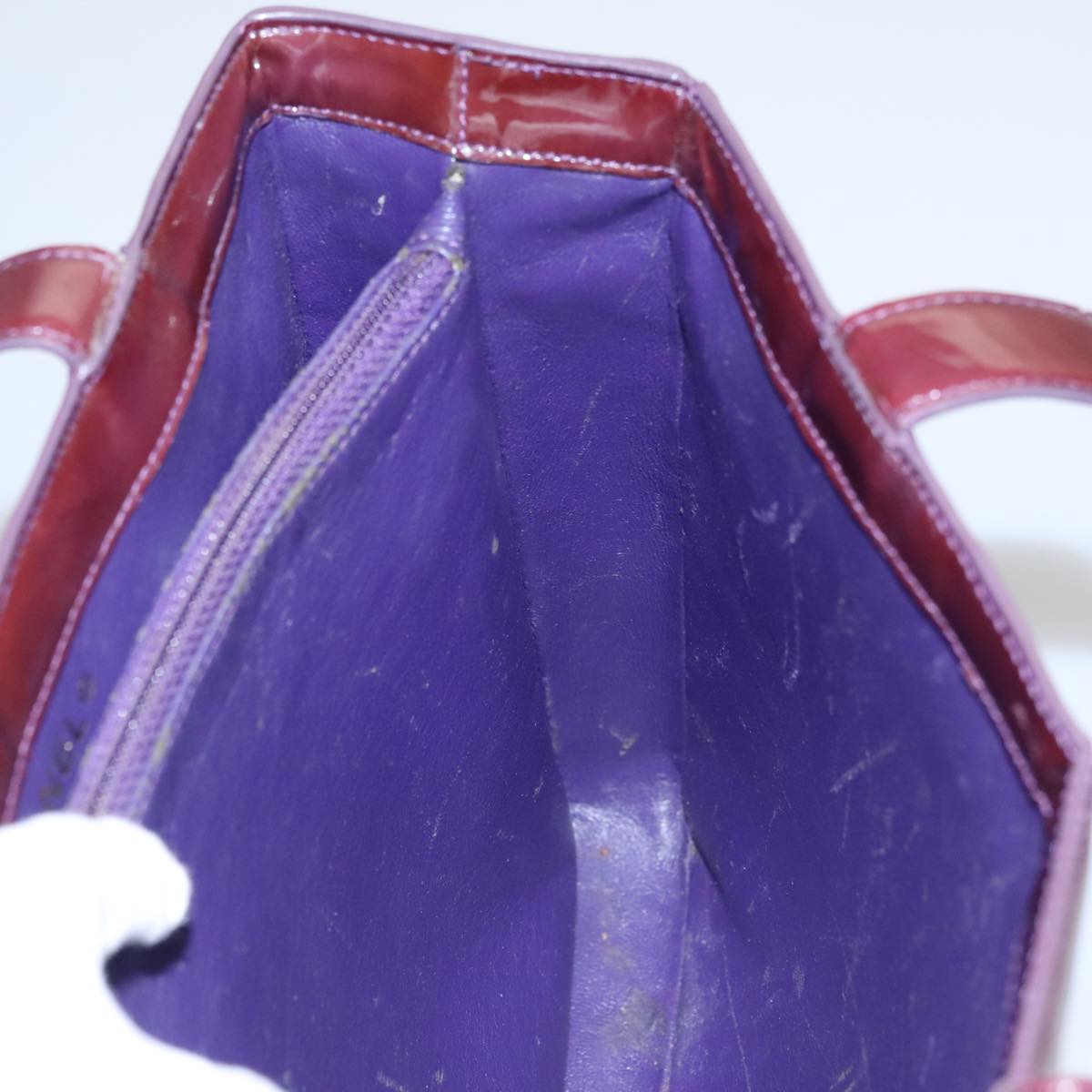 CHANEL Tote Bag Patent leather Purple CC 108601