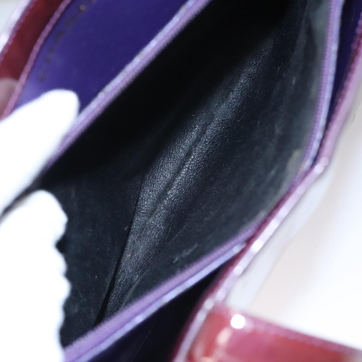 CHANEL Tote Bag Patent leather Purple CC 108601