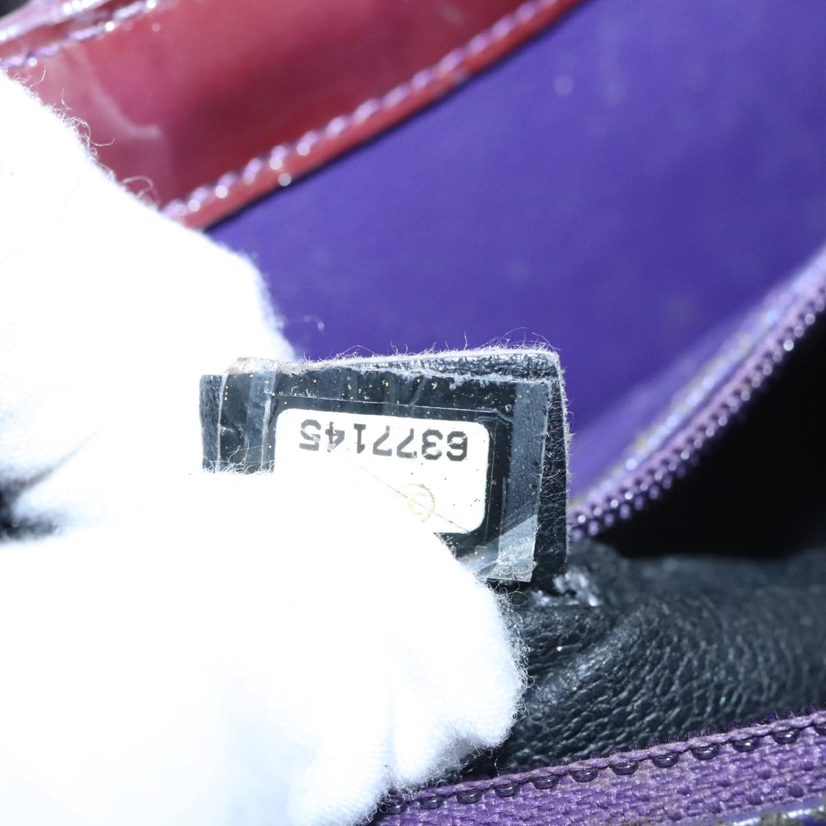 CHANEL Tote Bag Patent leather Purple CC 108601