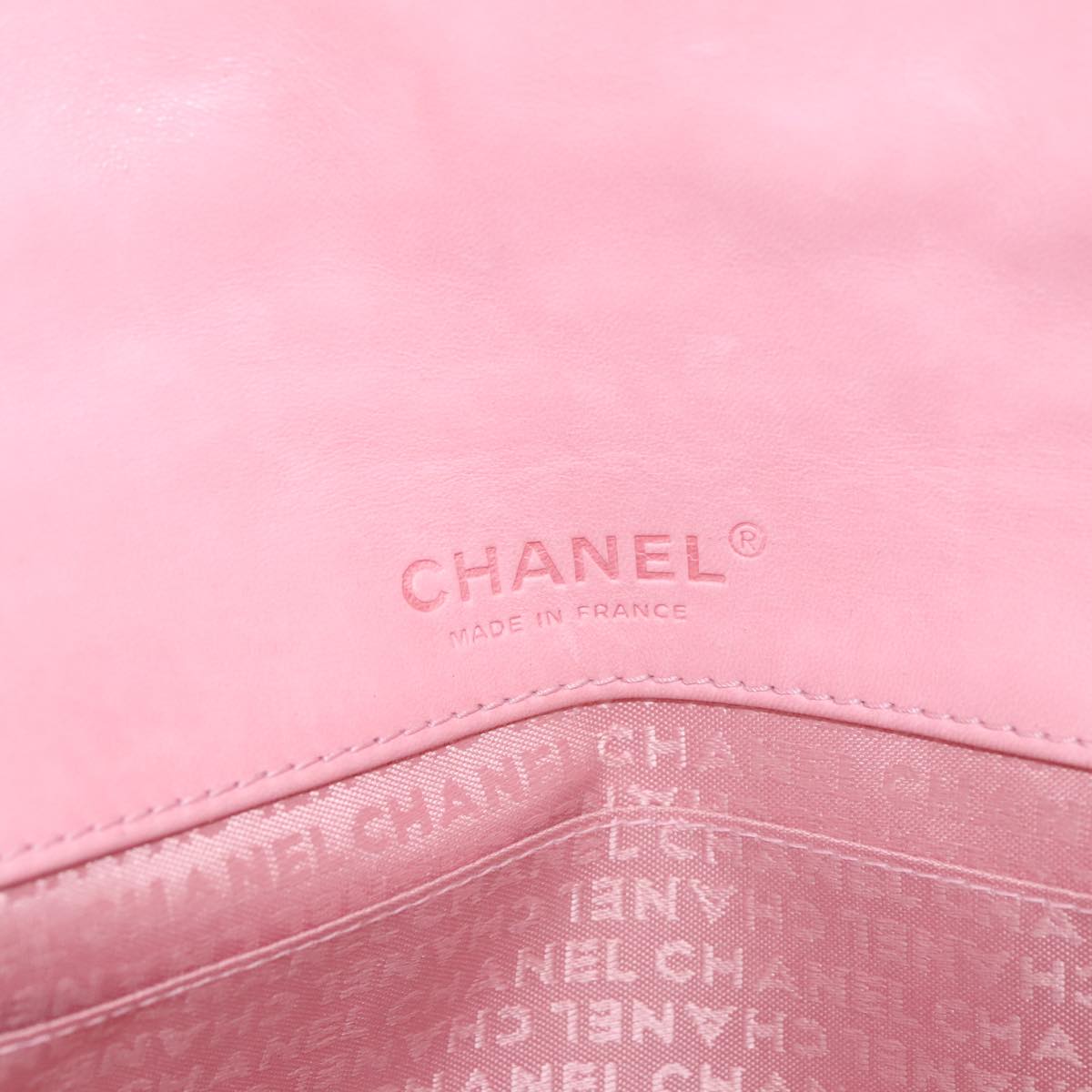 CHANEL Chain Camelia Shoulder Bag Patent leather Orange CC 108607