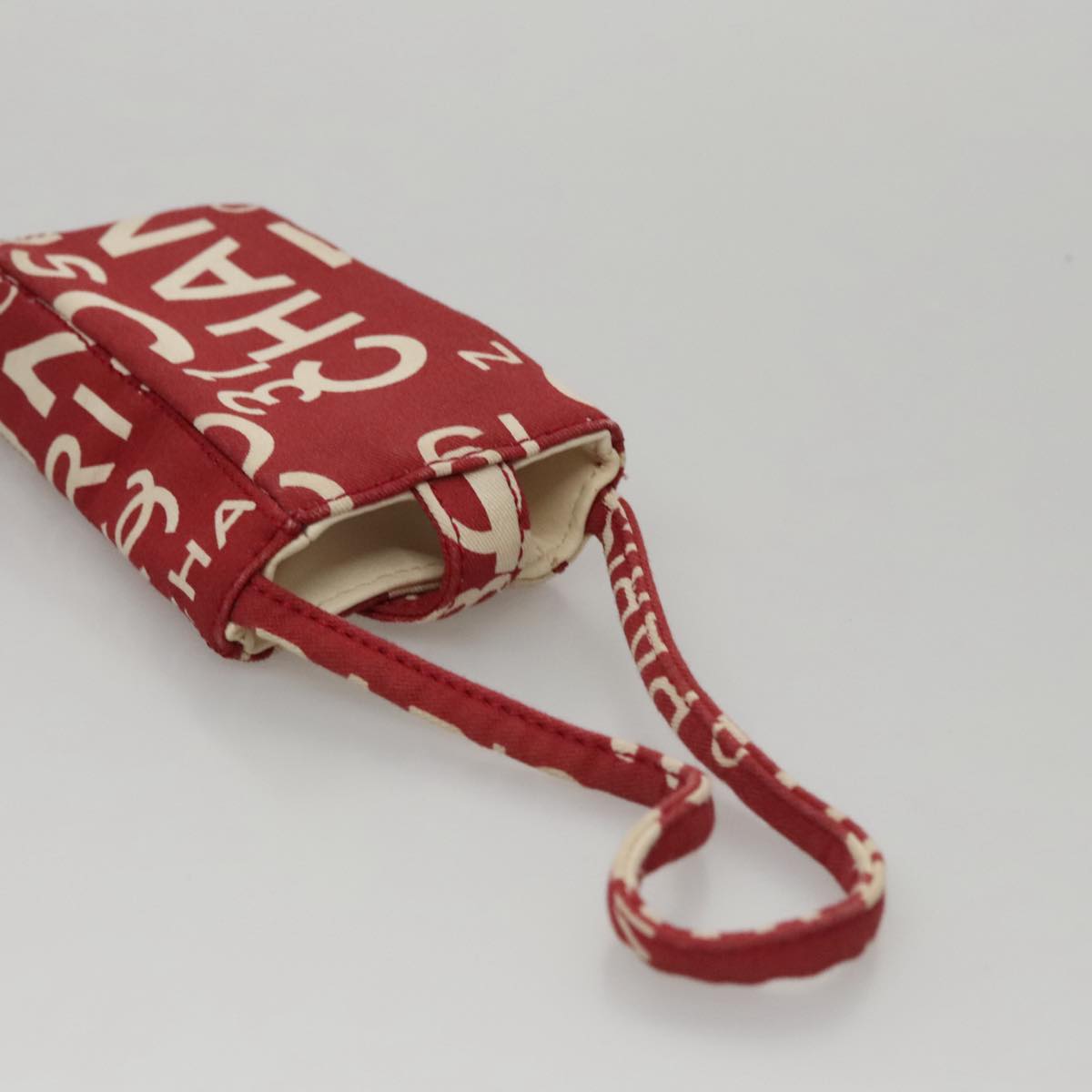 CHANEL Bysy line Tote Bag Canvas Red CC 108610