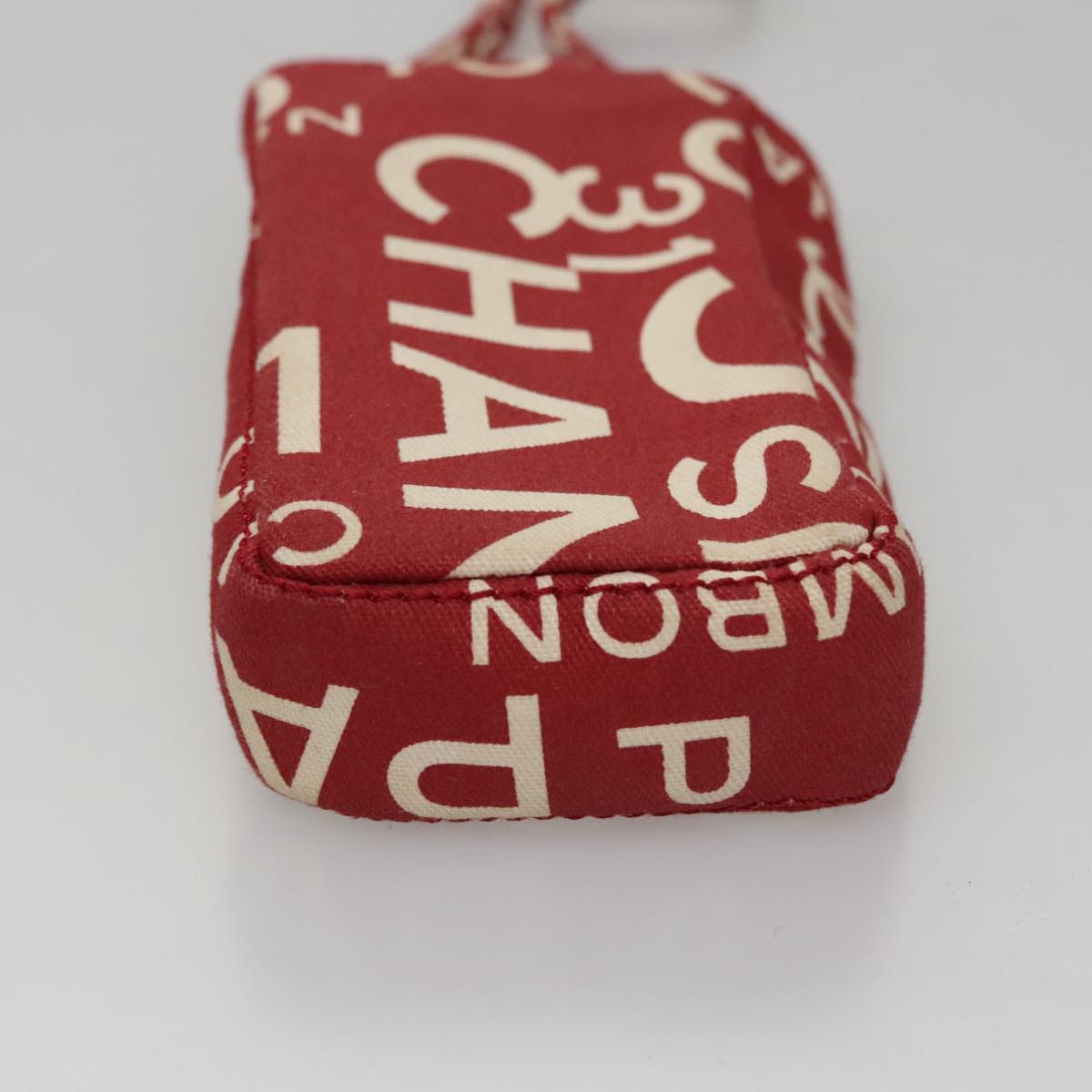 CHANEL Bysy line Tote Bag Canvas Red CC 108610