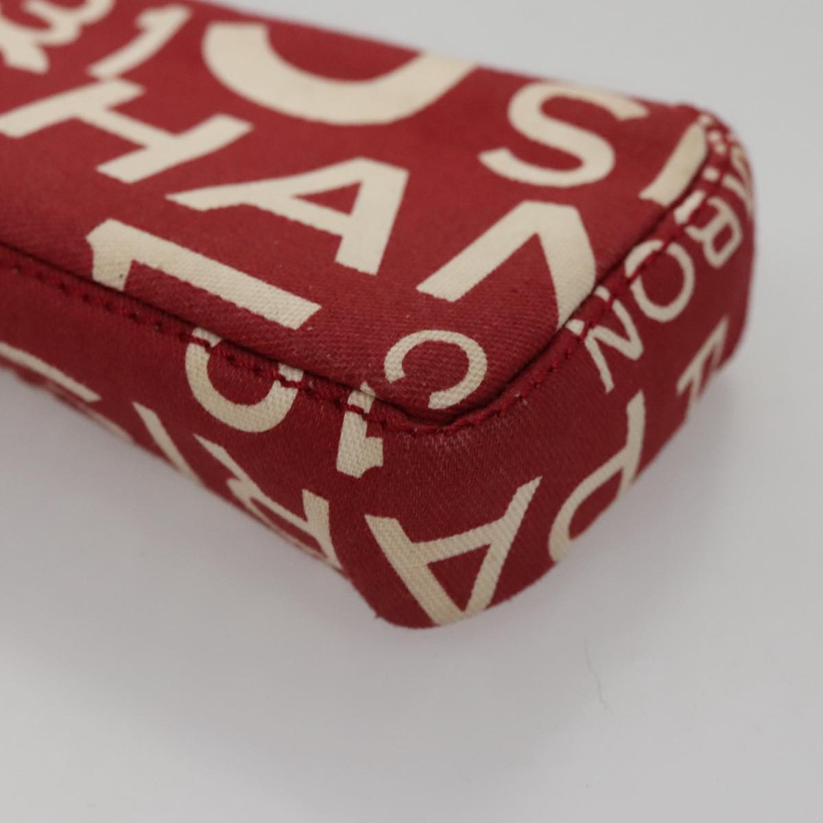 CHANEL Bysy line Tote Bag Canvas Red CC 108610