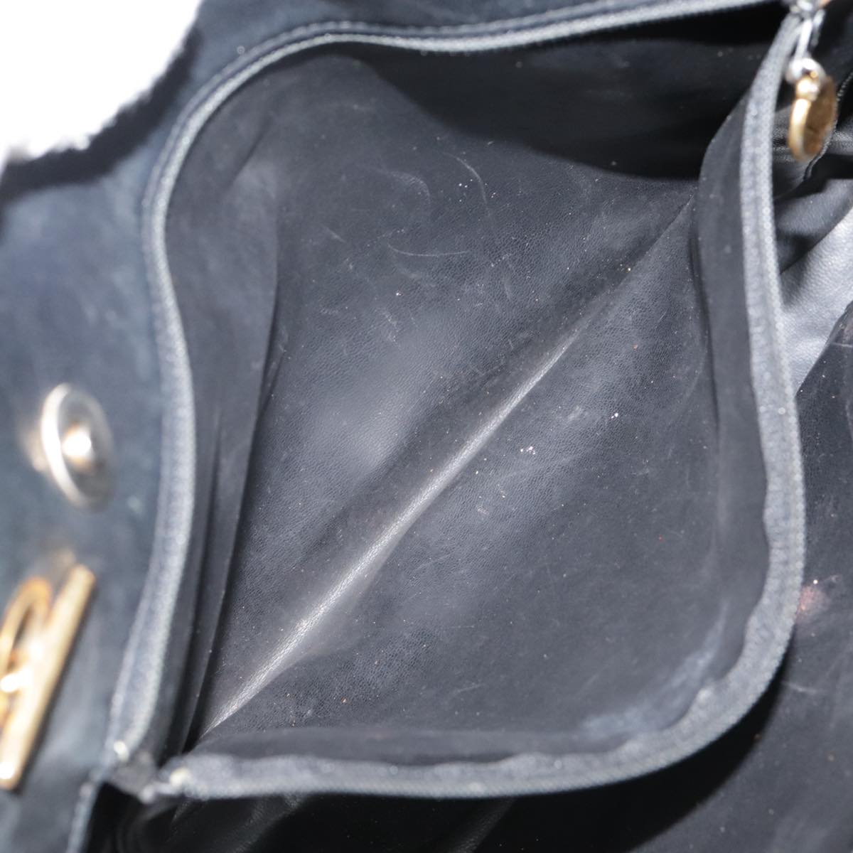 CHANEL Matelasse Chain Shoulder Bag Leather Gold Black CC 108965