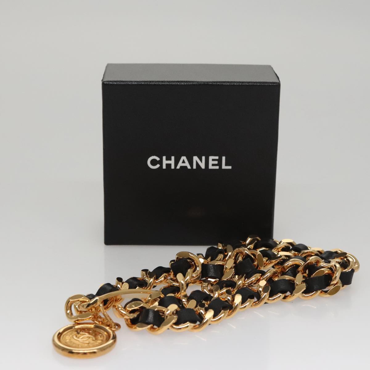 CHANEL Chain Belt metal 34.3"" Gold CC 109054