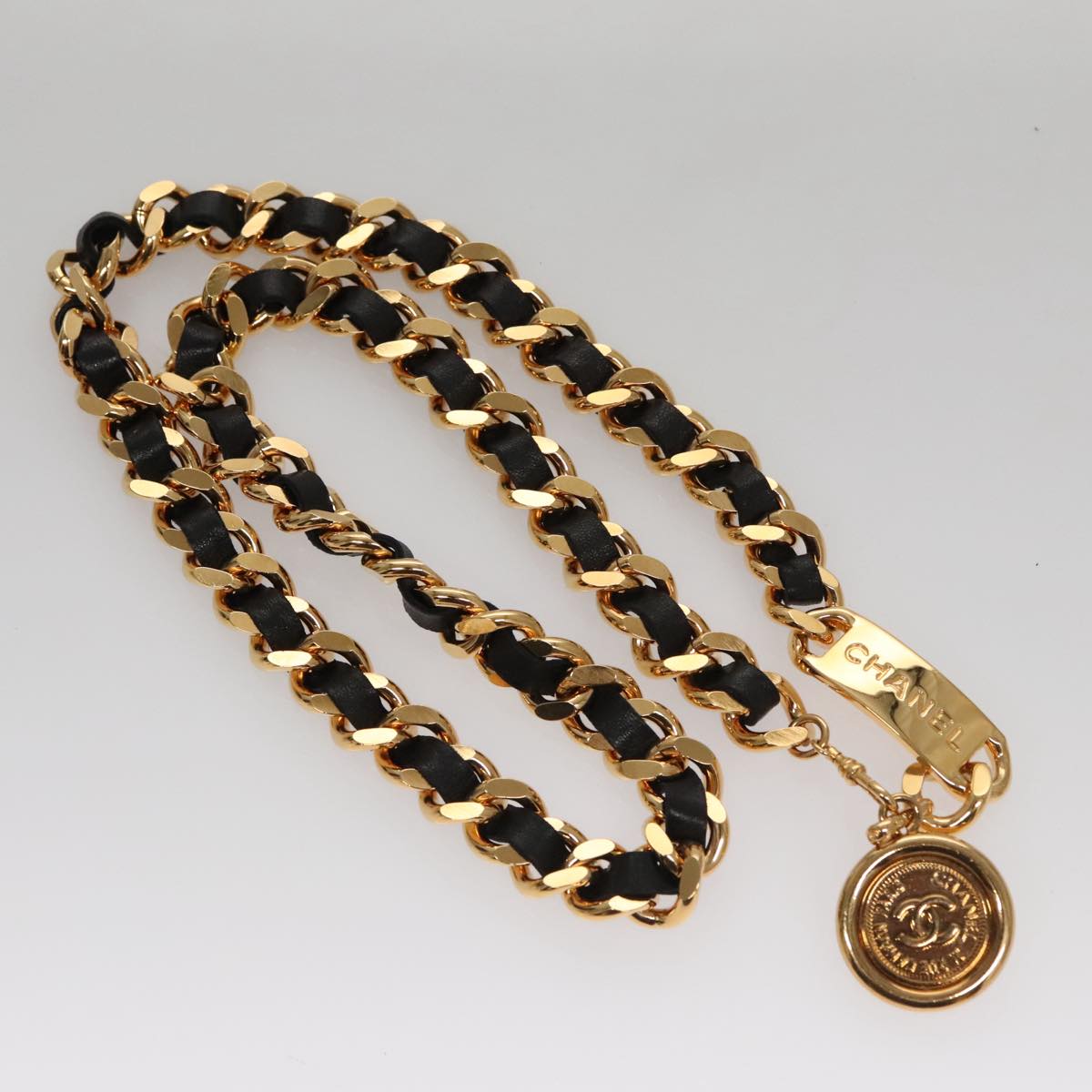 CHANEL Chain Belt metal 34.3"" Gold CC 109054