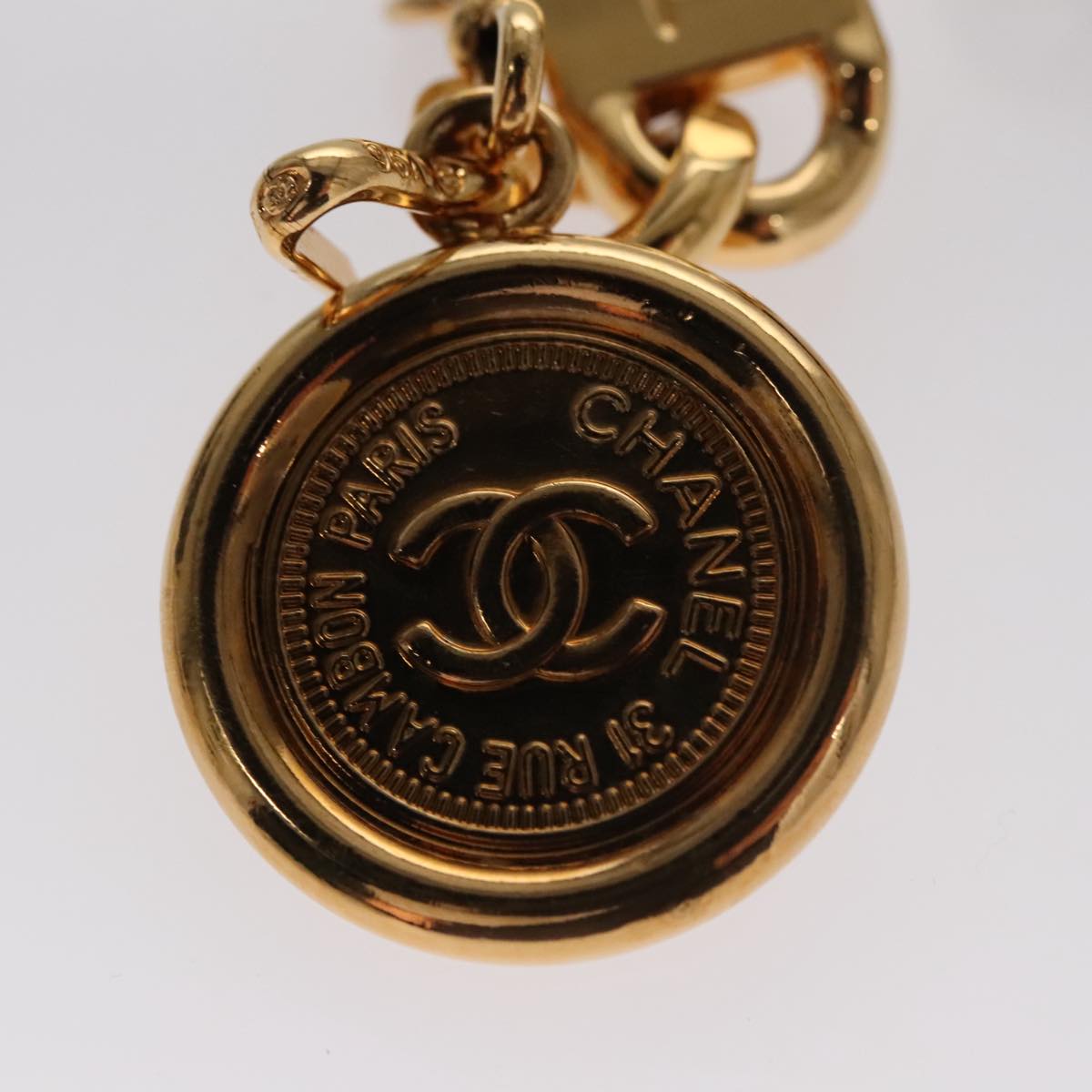CHANEL Chain Belt metal 34.3"" Gold CC 109054