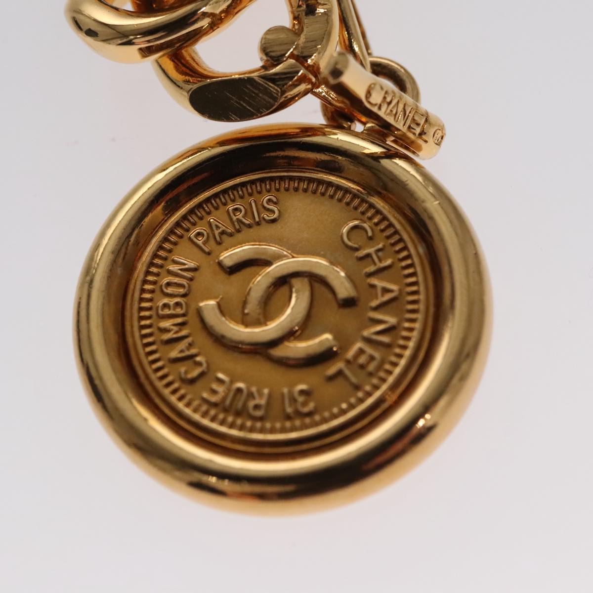 CHANEL Chain Belt metal 34.3"" Gold CC 109054