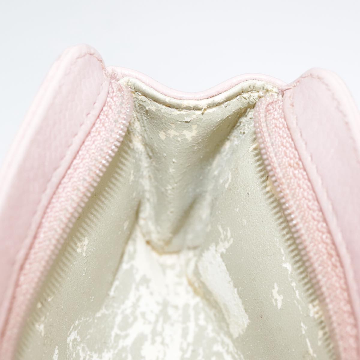 CHANEL COCO Mark Pouch Caviar Skin Pink Gold CC 109423