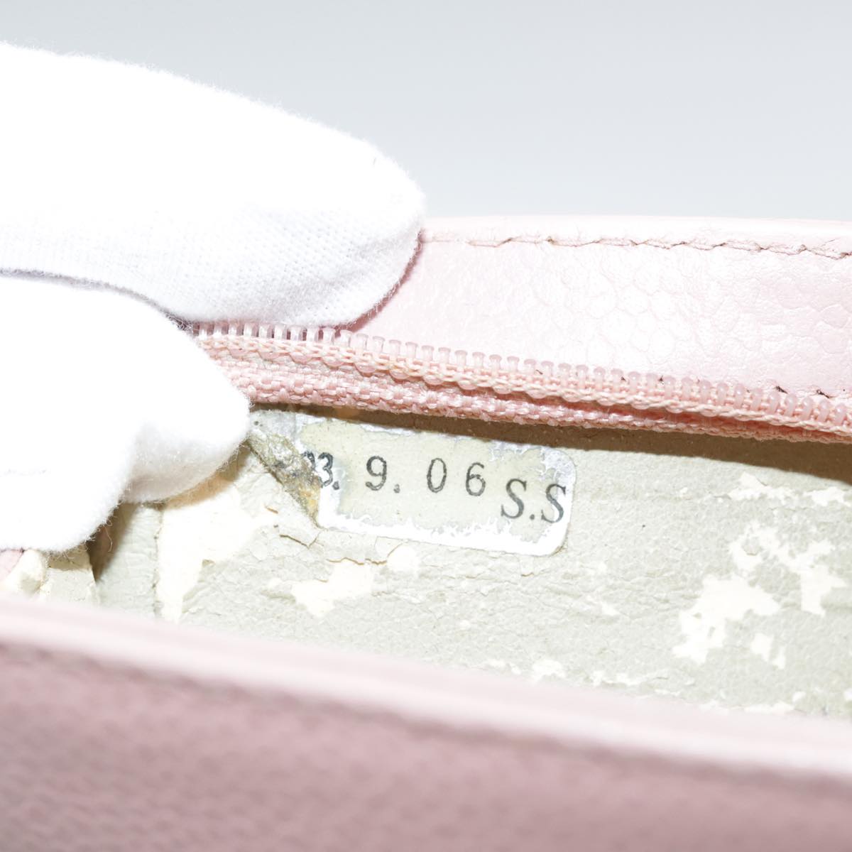 CHANEL COCO Mark Pouch Caviar Skin Pink Gold CC 109423