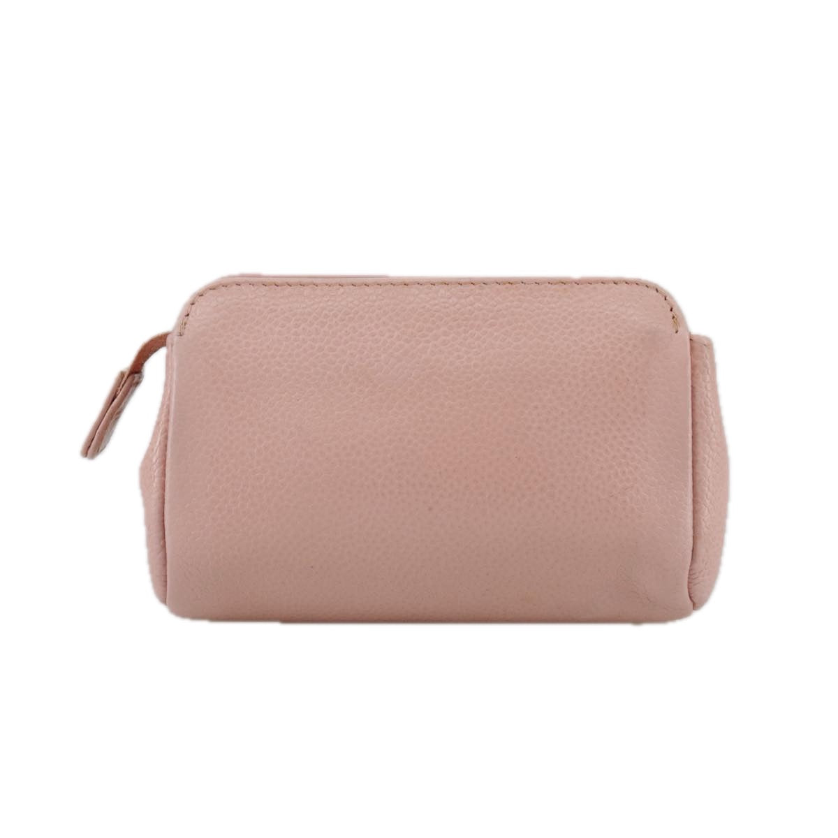 CHANEL COCO Mark Pouch Caviar Skin Pink Gold CC 109423