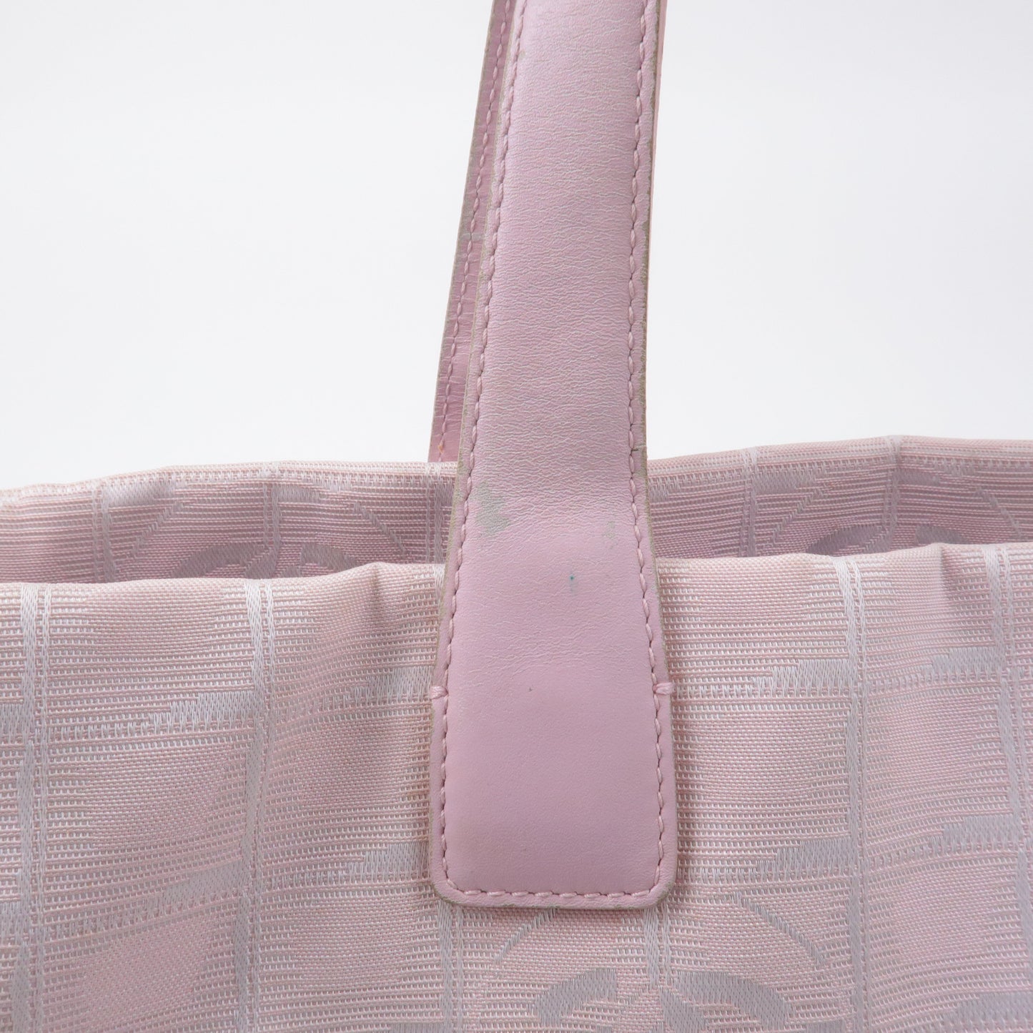 CHANEL New Travel Line Nylon Jacquard Leather Tote Bag MM A15991