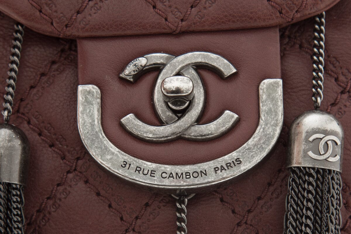 Chanel 2013 Paris-Edinburgh "Coco Sporran" Burgundy Quilted Lambskin Mini