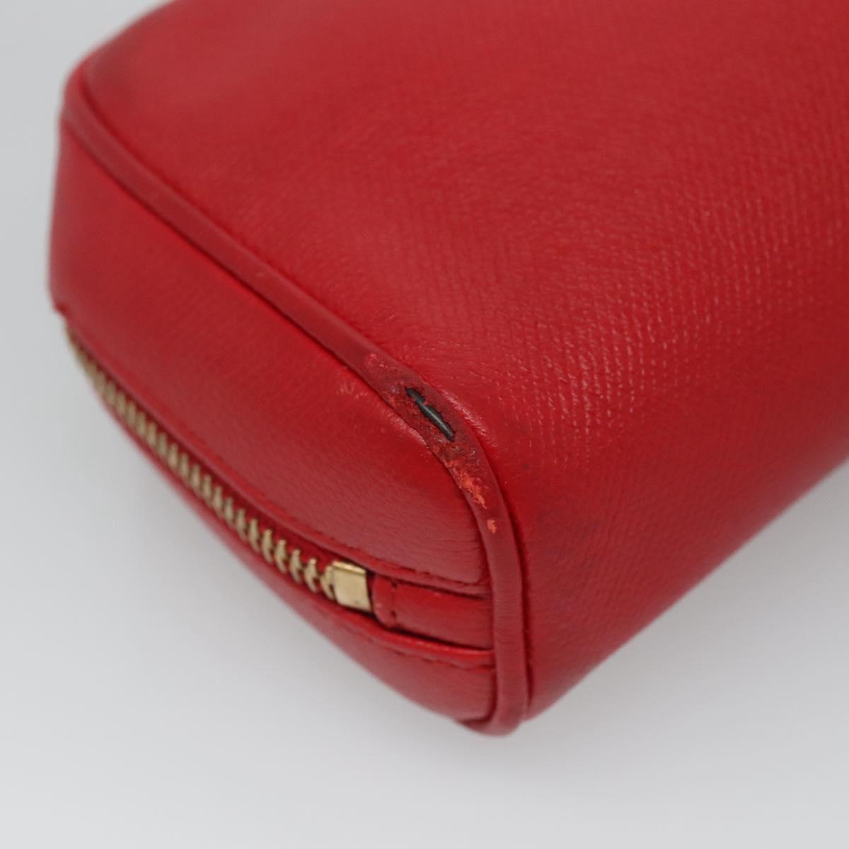 CHANEL Pouch Leather Red CC 110050