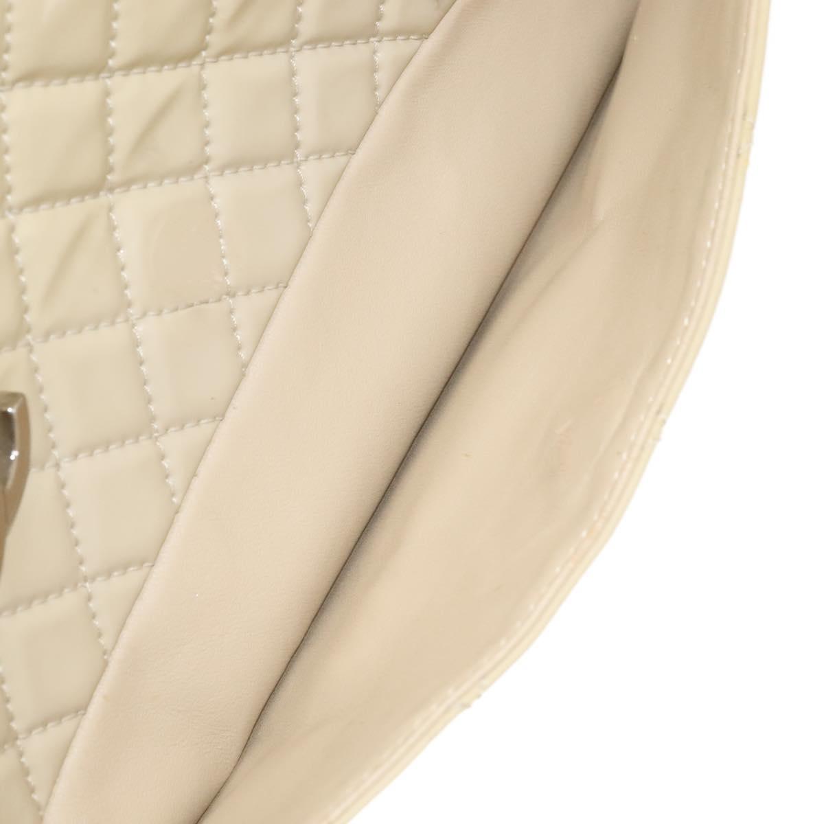 CHANEL Matelasse Chain COCO Mark Tote Bag Enamel Beige CC 110216