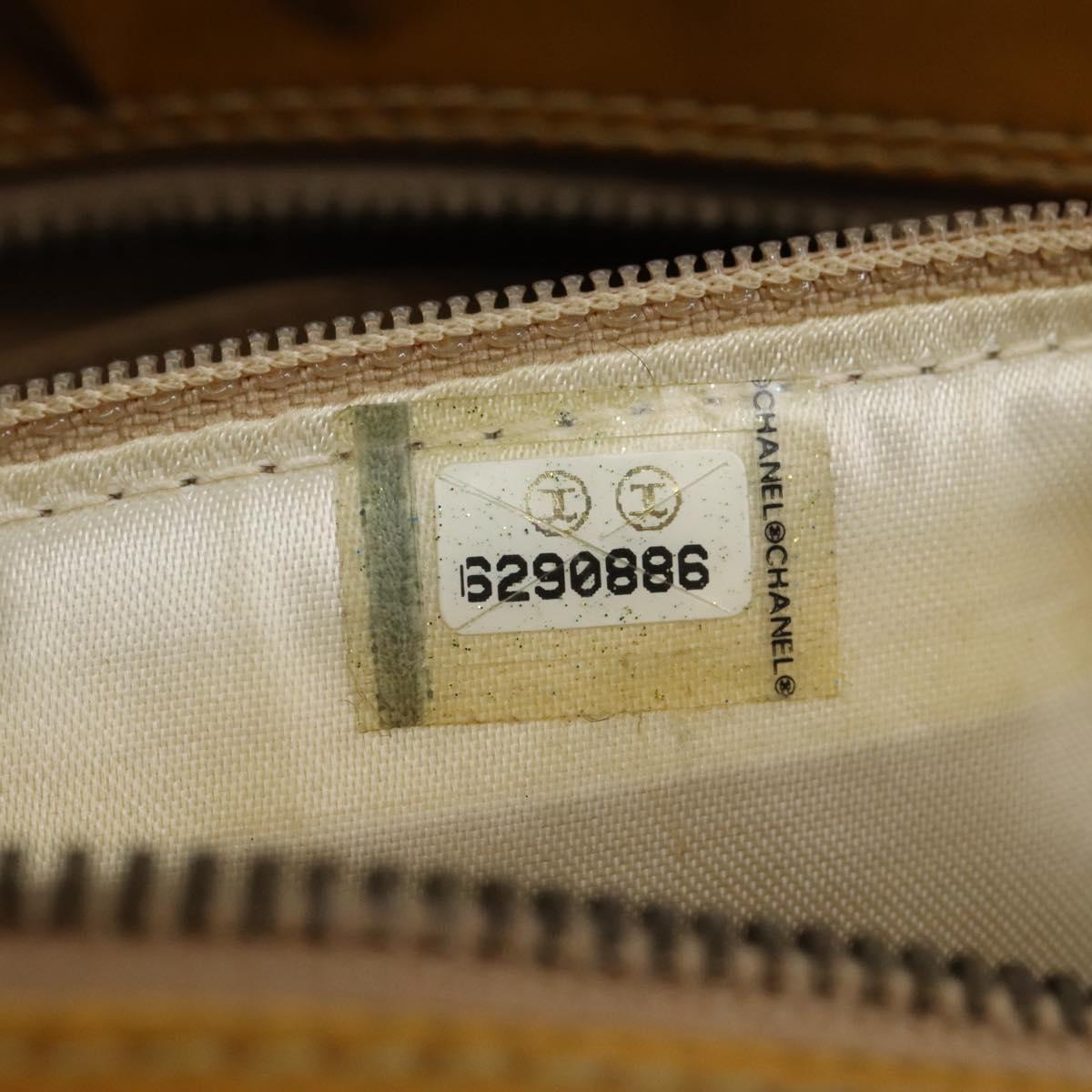 CHANEL Bicolore Shoulder Bag Patent leather Yellow CC 110286