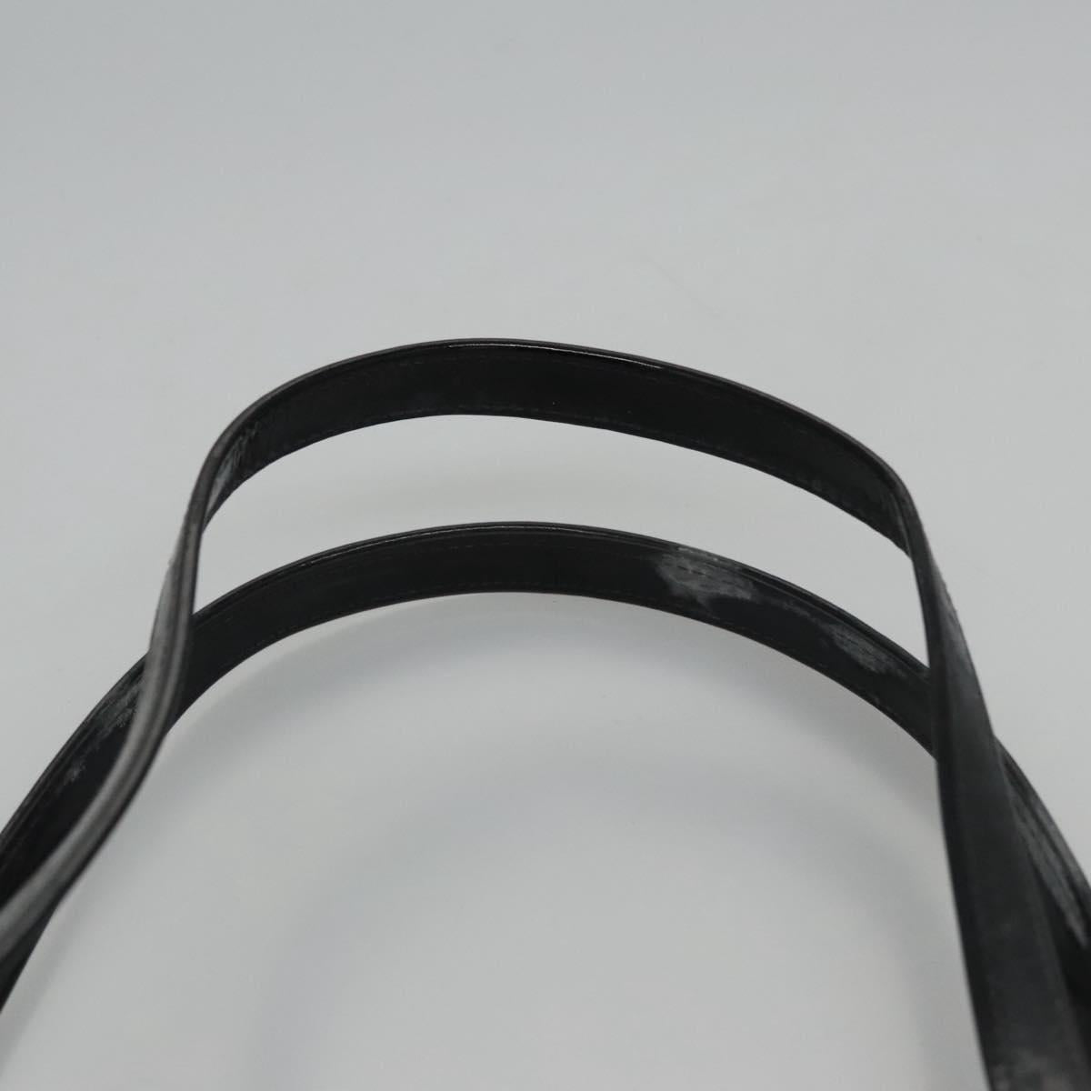CHANEL Choco Bar Shoulder Bag Enamel Black CC 110333