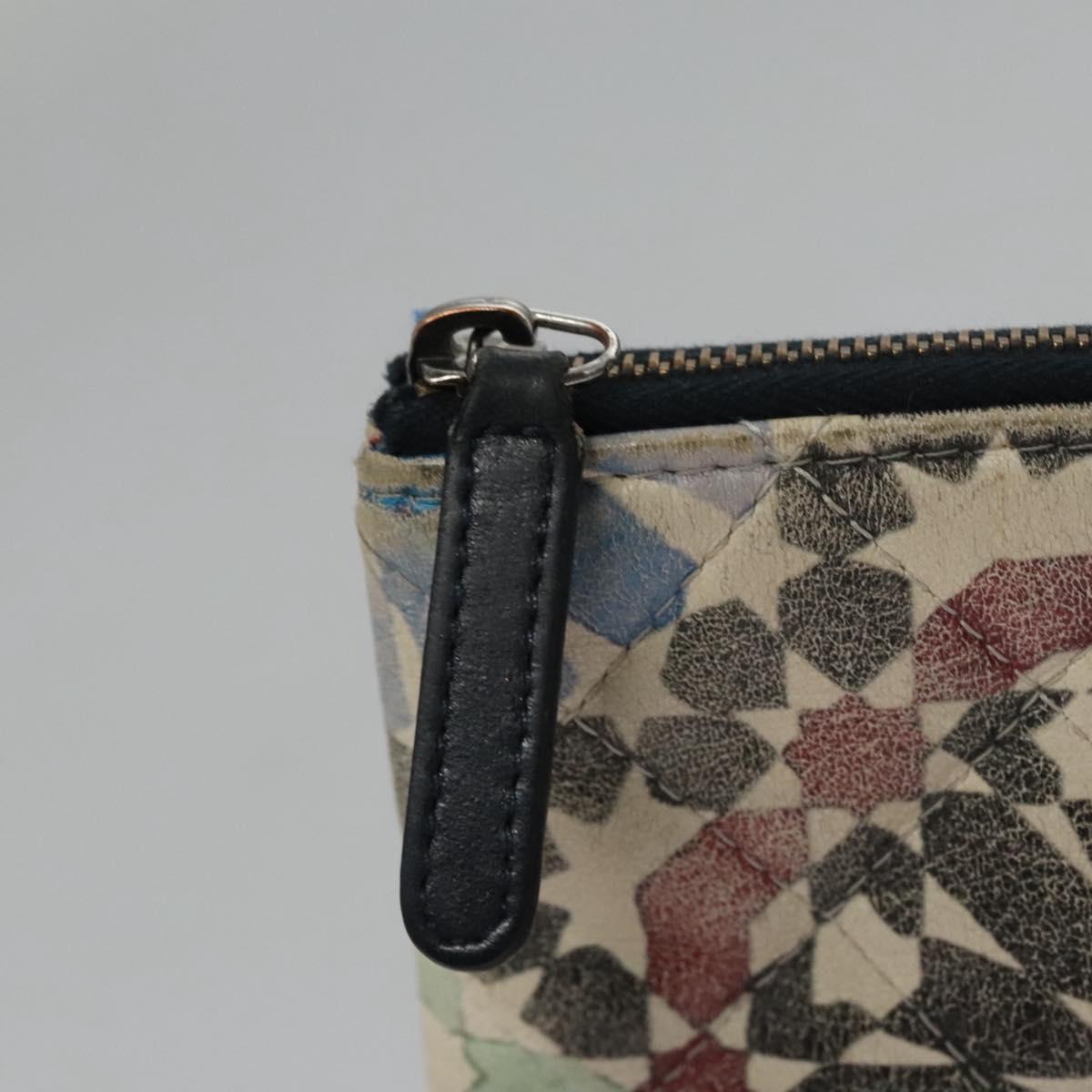 CHANEL Matelasse Clutch Bag Lamb Skin Multicolor CC 112262