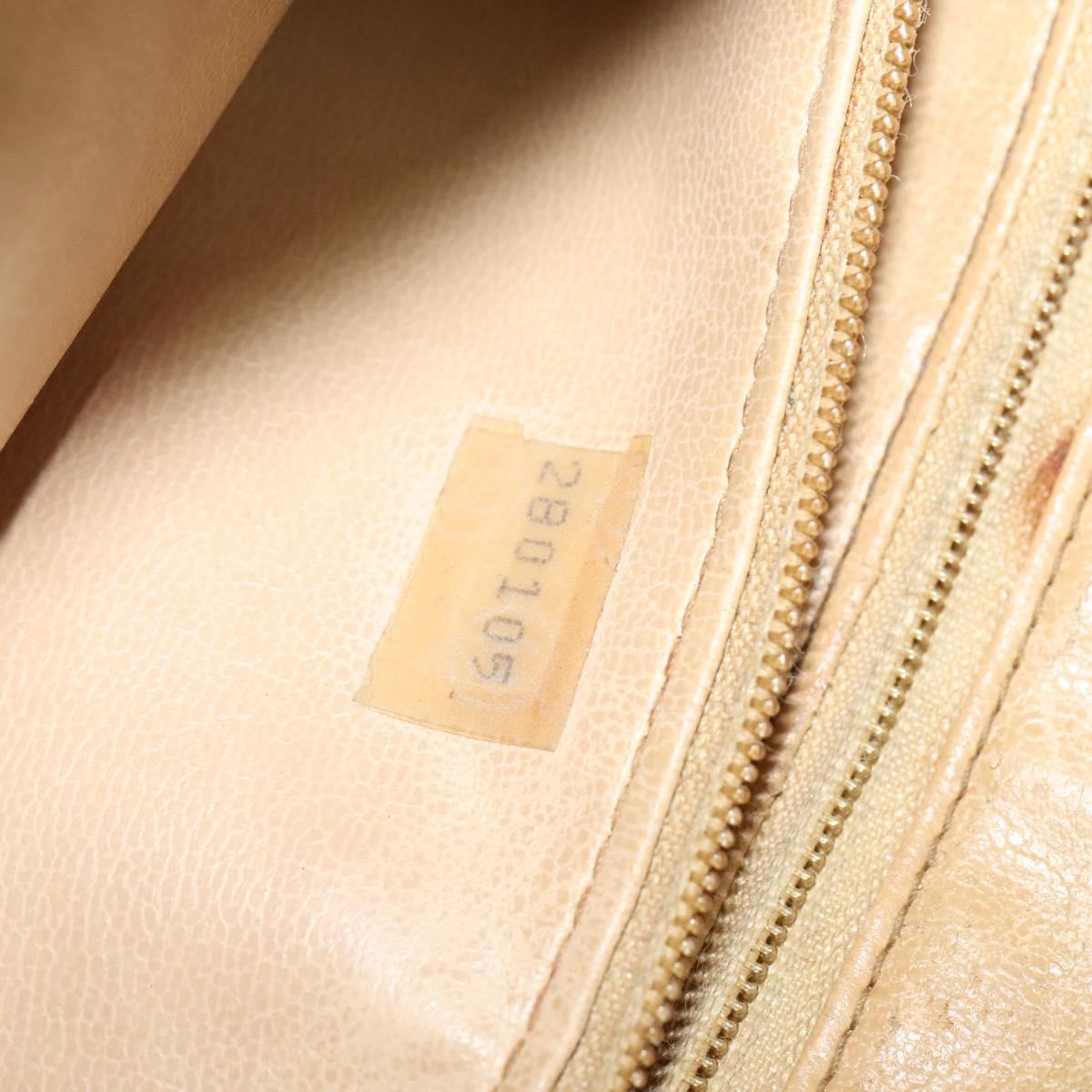 CHANEL Matelasse Chain Shoulder Bag Lamb Skin Beige CC 112263
