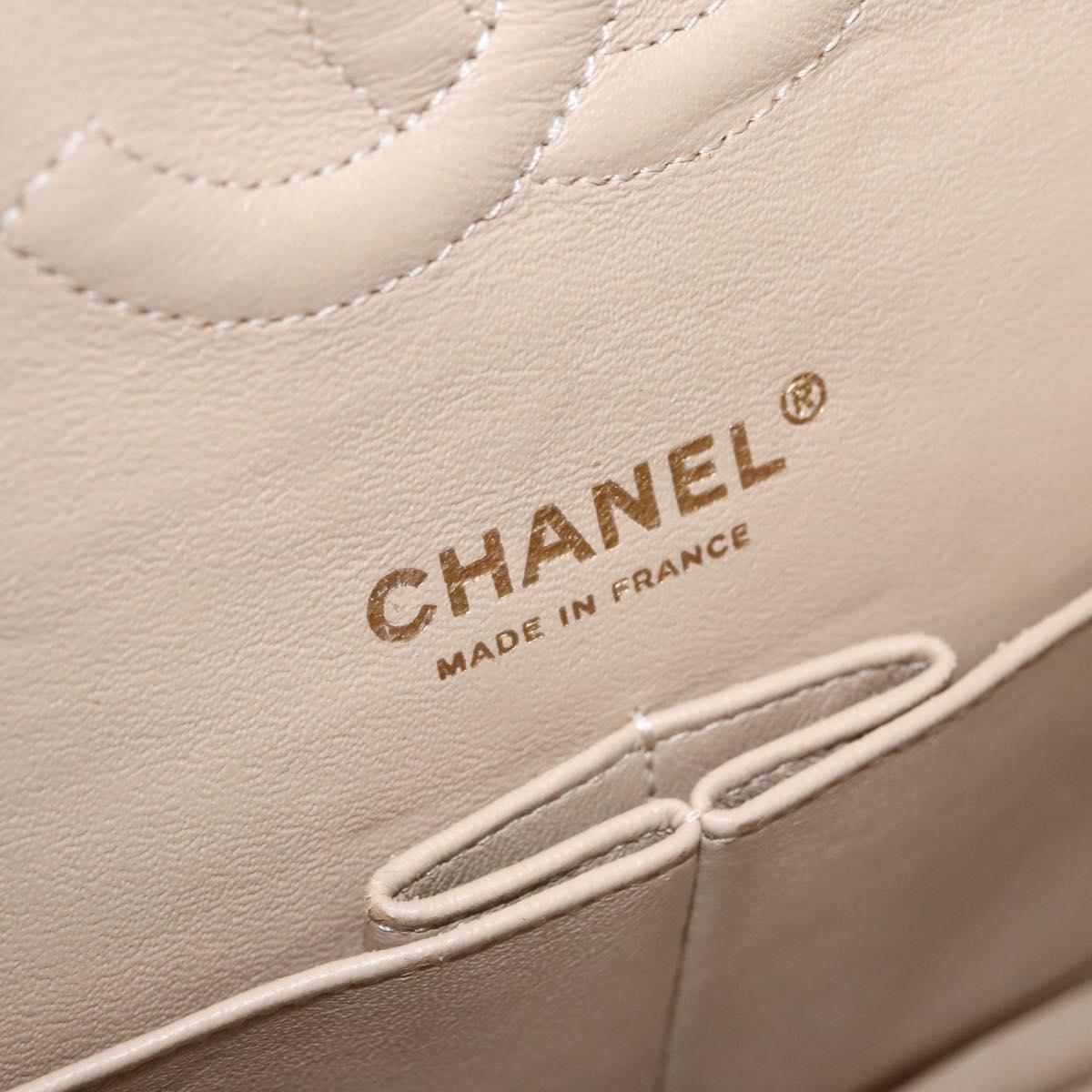 CHANEL Matelasse 25 Border Double Flap Chain Hand Cotton Red CC 112984A