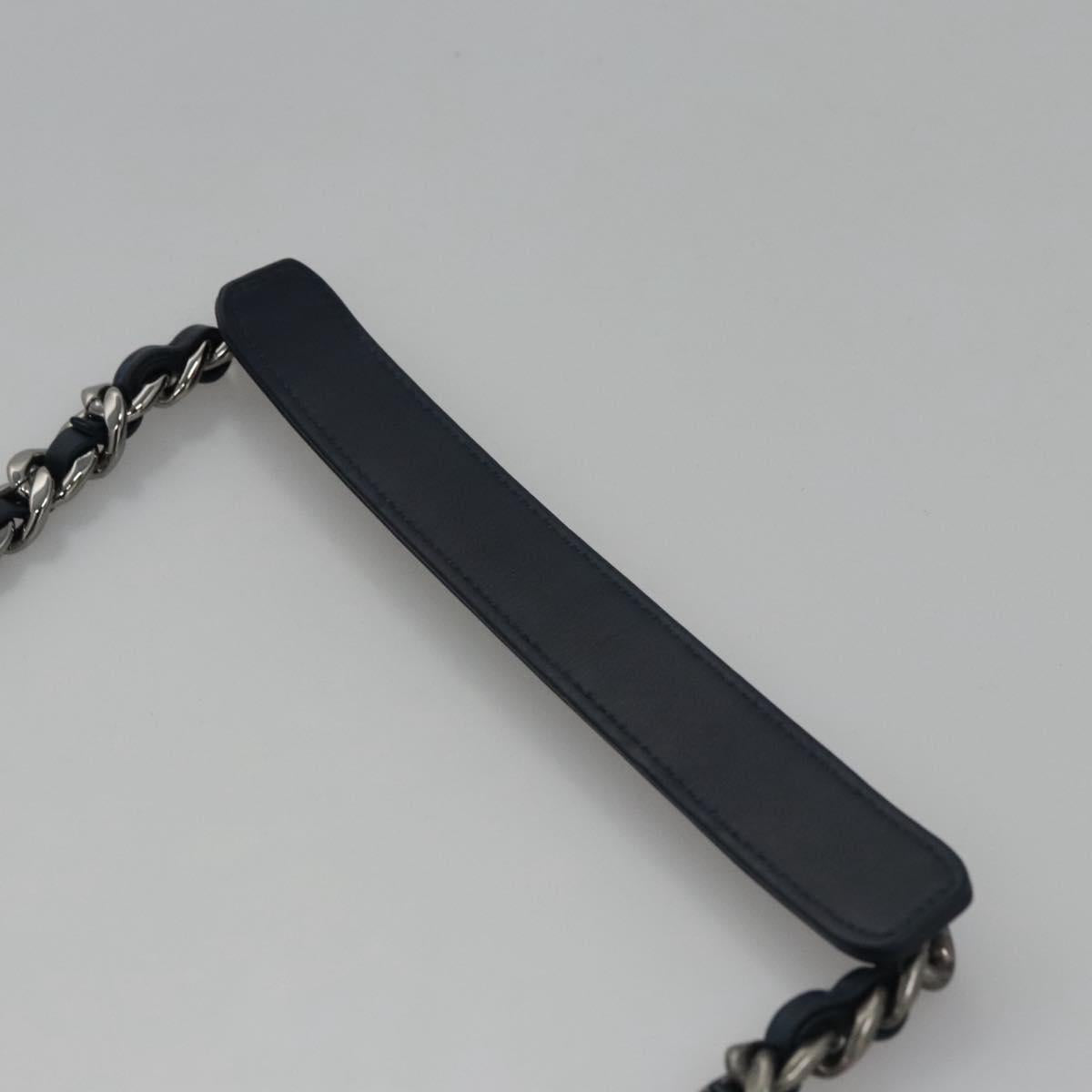 CHANEL Chain Shoulder Bag Mouton Blue AS1160 CC 113230A
