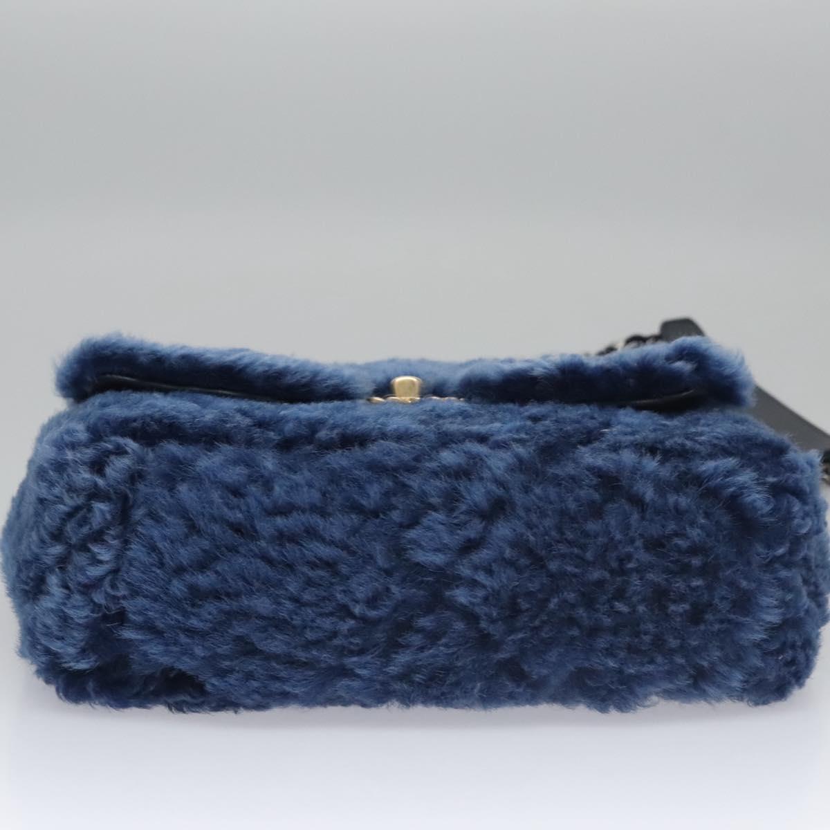 CHANEL Chain Shoulder Bag Mouton Blue AS1160 CC 113230A