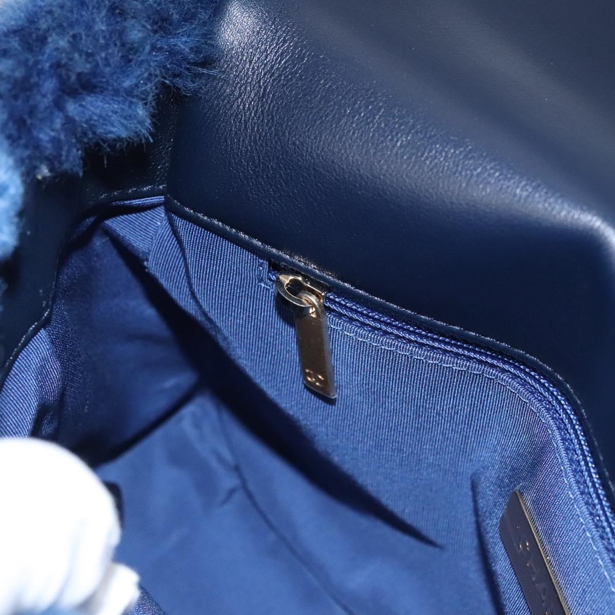 CHANEL Chain Shoulder Bag Mouton Blue AS1160 CC 113230A