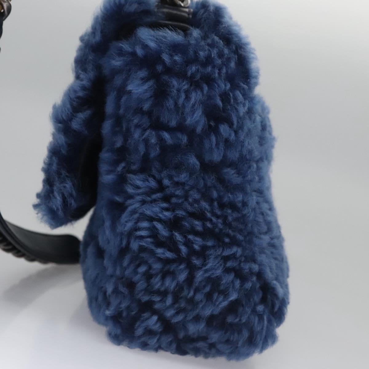 CHANEL Chain Shoulder Bag Mouton Blue AS1160 CC 113230A