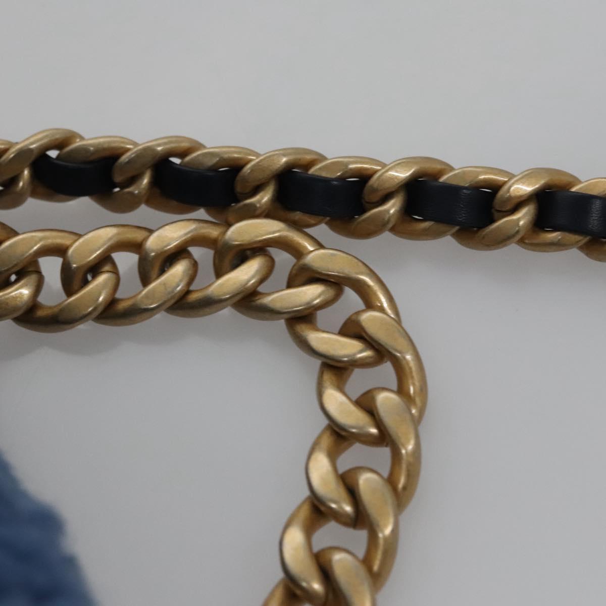 CHANEL Chain Shoulder Bag Mouton Blue AS1160 CC 113230A