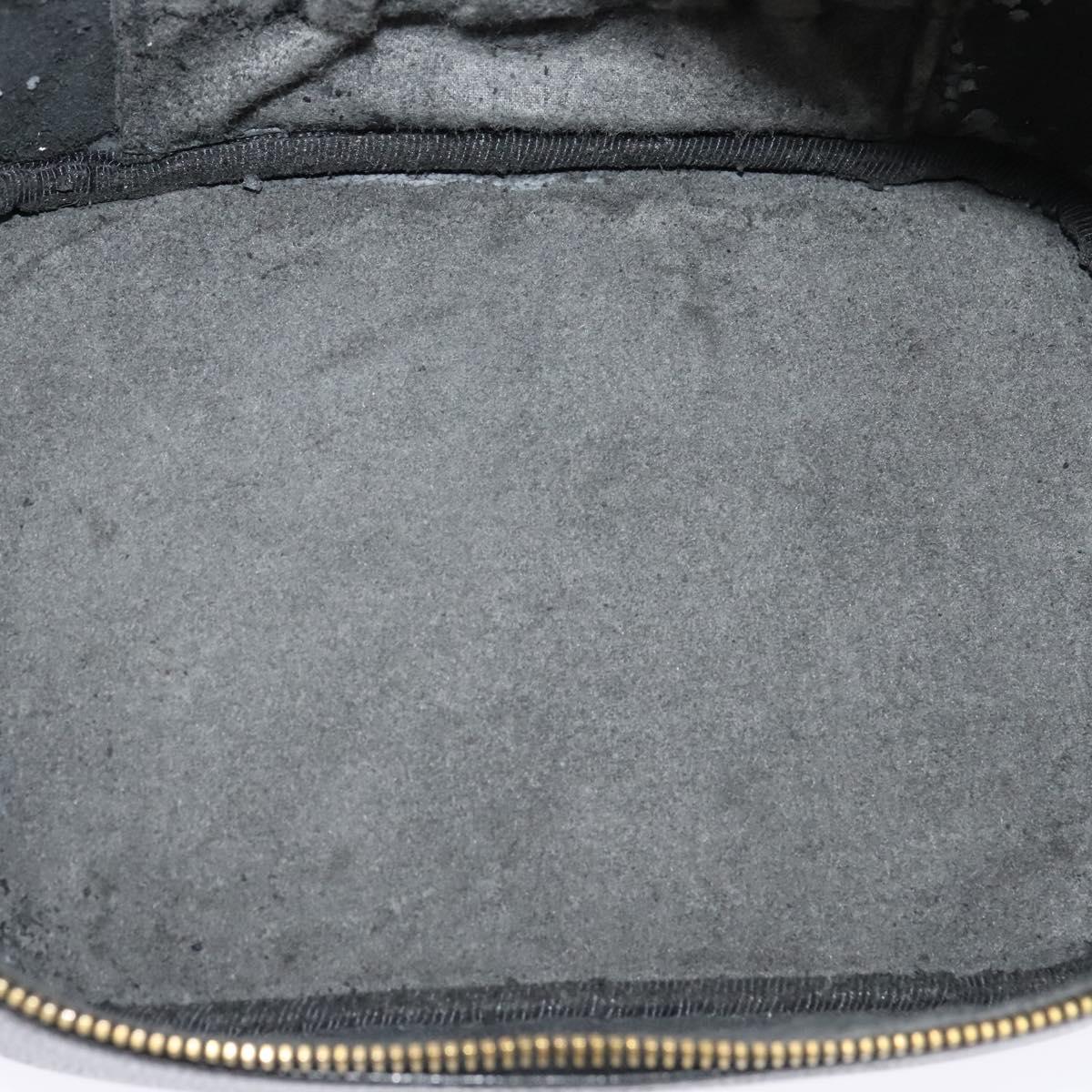 CHANEL Vanity Cosmetic Pouch Caviar Skin Black Gold CC 113790