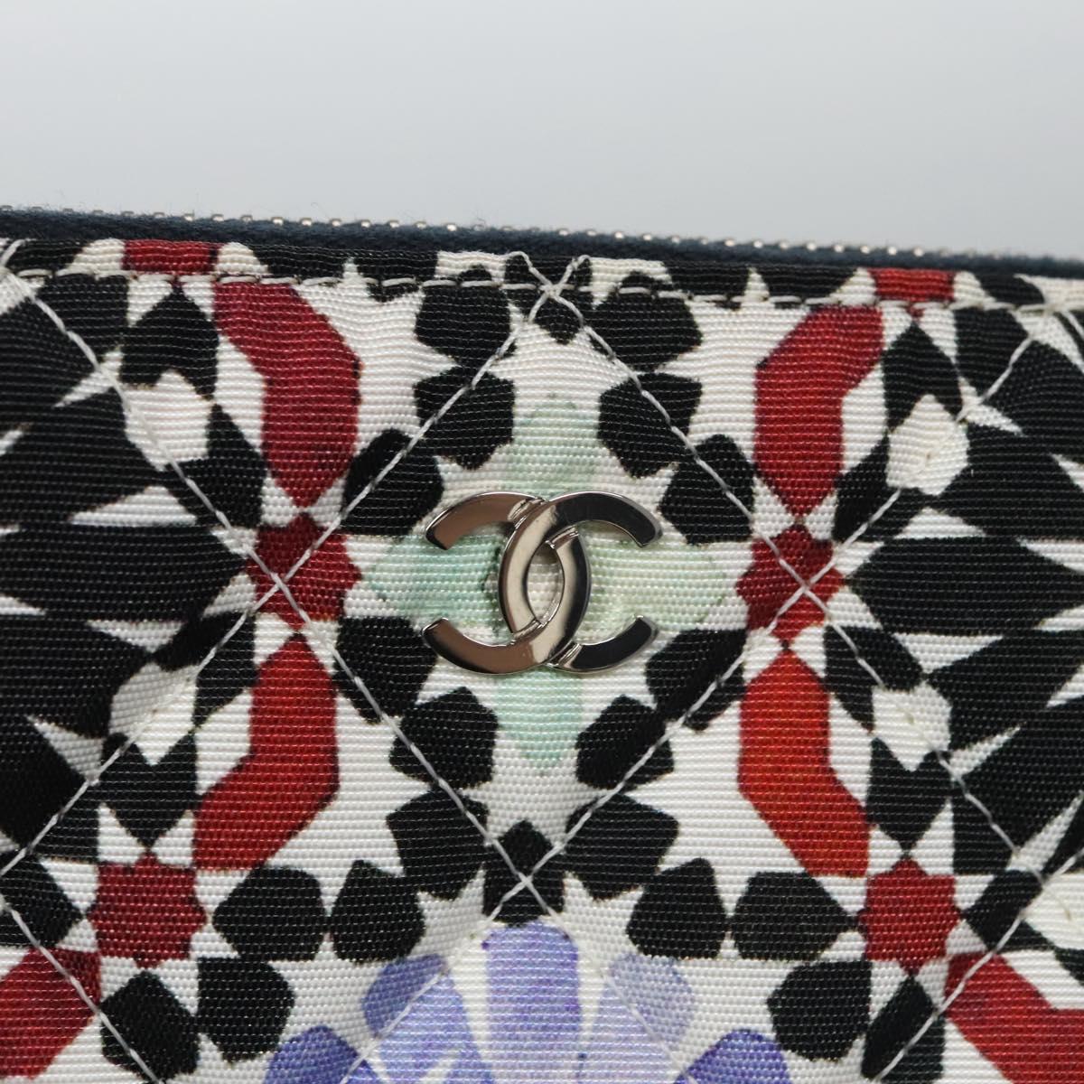 CHANEL Clutch Bag Cotton White CC 113828A