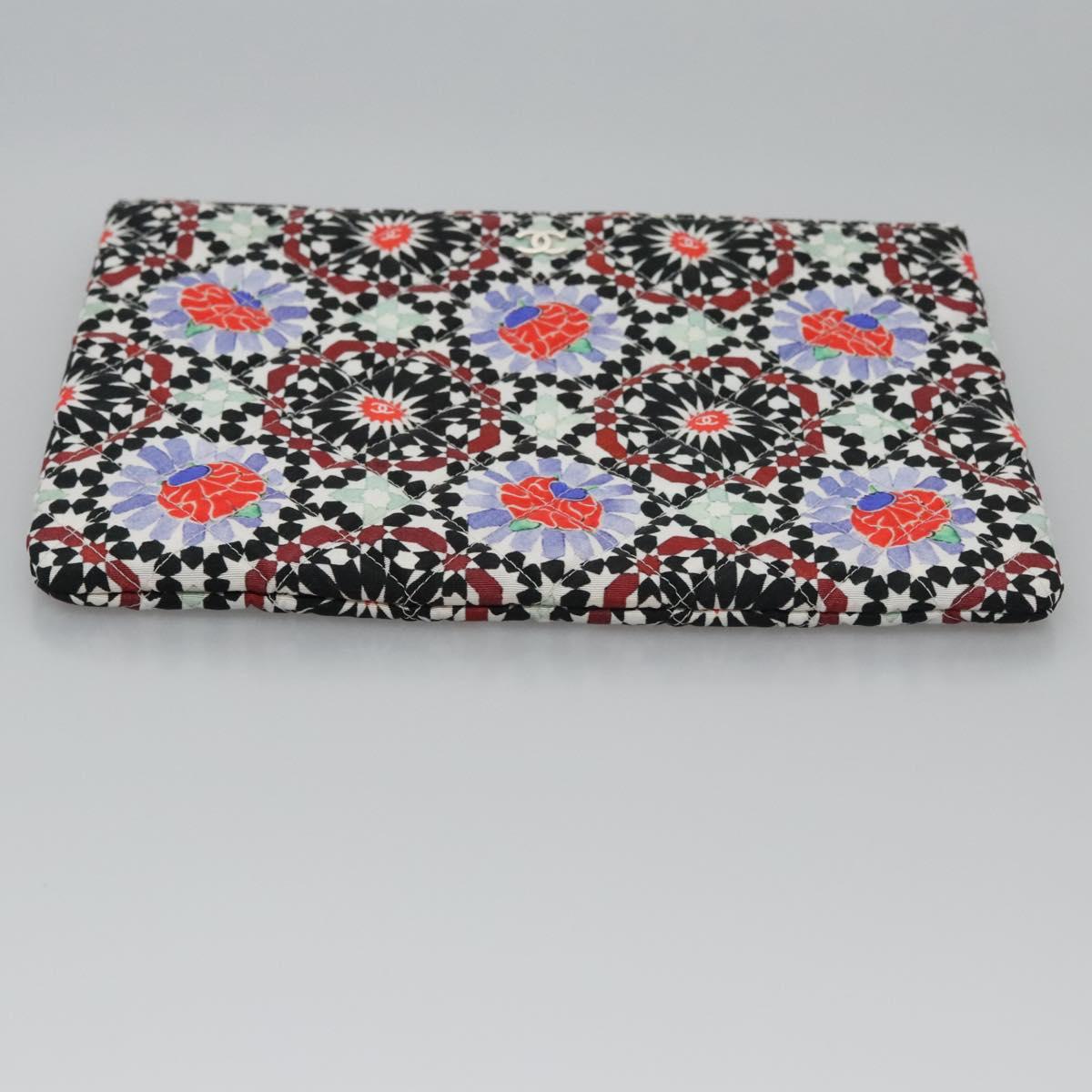 CHANEL Clutch Bag Cotton White CC 113828A