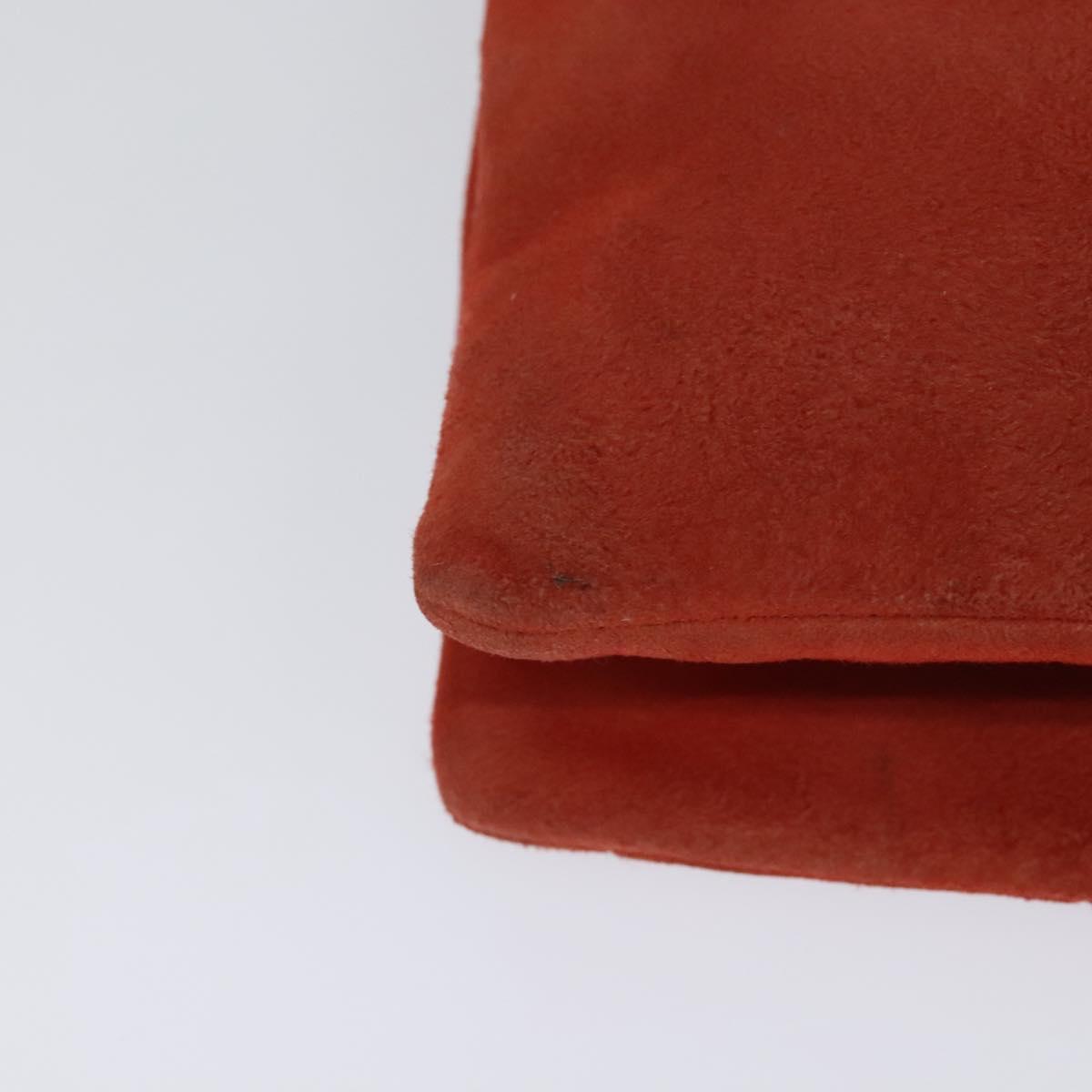 CHANEL Choco Bar Chain Shoulder Bag Suede Red CC 113865