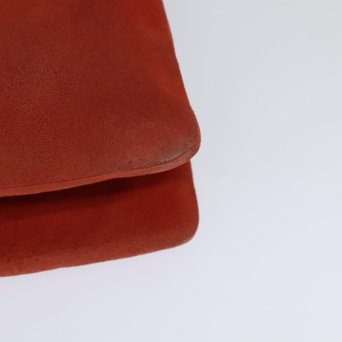 CHANEL Choco Bar Chain Shoulder Bag Suede Red CC 113865