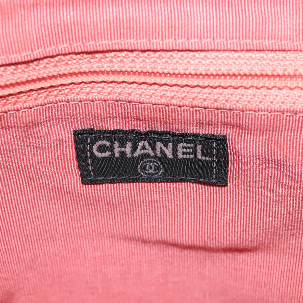 CHANEL Choco Bar Chain Shoulder Bag Suede Red CC 113865