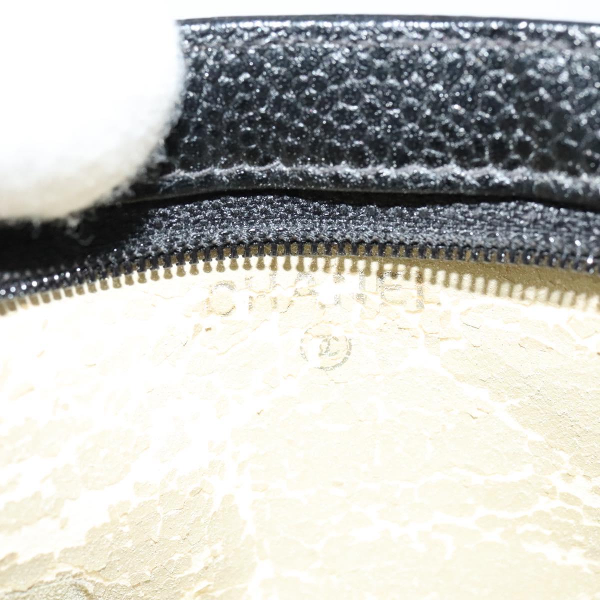 CHANEL COCO Mark Pouch Caviar Skin Black Gold CC 114009