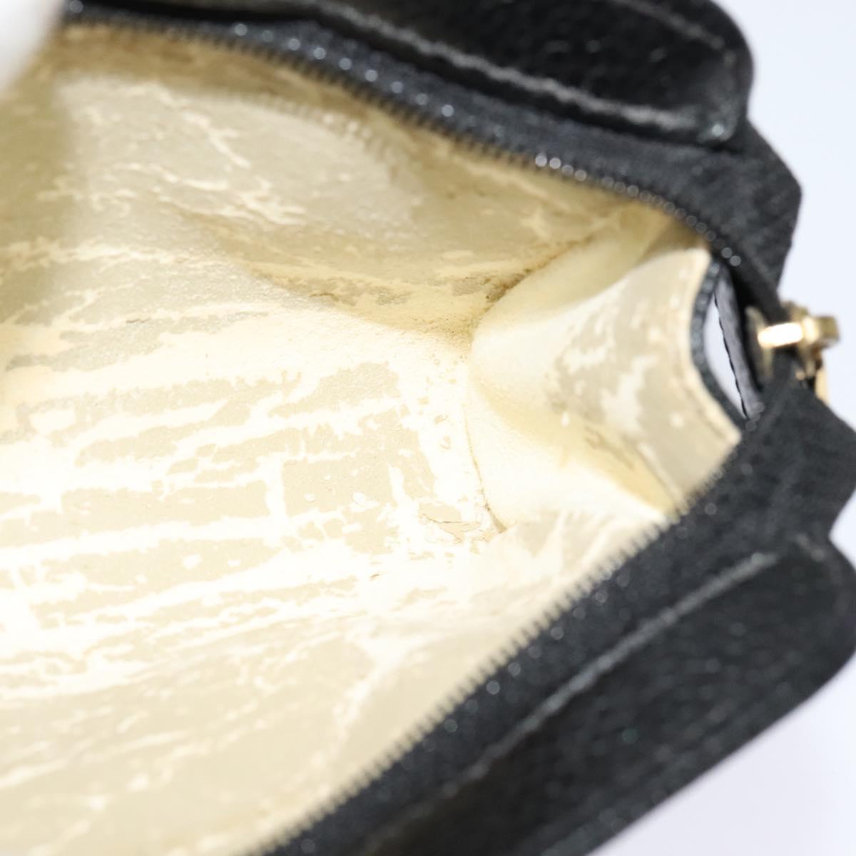 CHANEL COCO Mark Pouch Caviar Skin Black Gold CC 114009