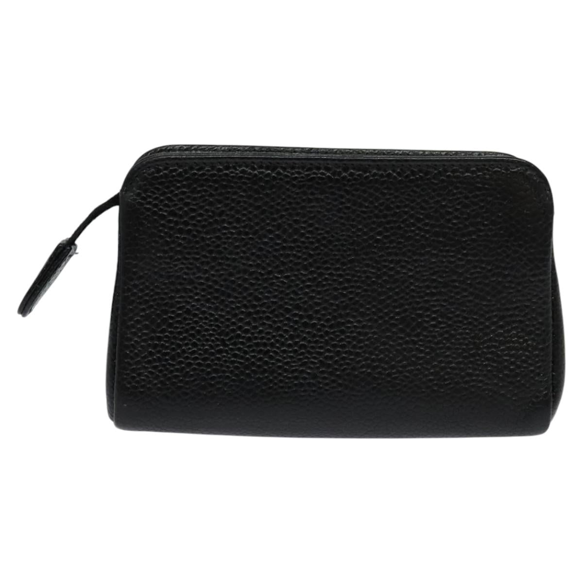 CHANEL COCO Mark Pouch Caviar Skin Black Gold CC 114009