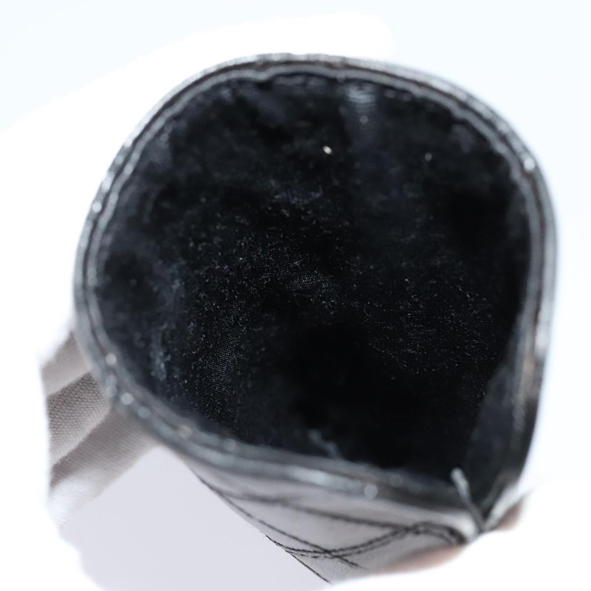 CHANEL Bicolore COCO Mark Glasses Case Lamb Skin Black CC 114024