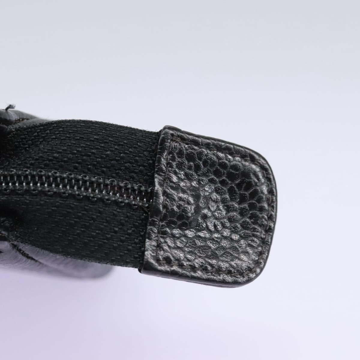 CHANEL Pouch Caviar Skin Black CC 114196