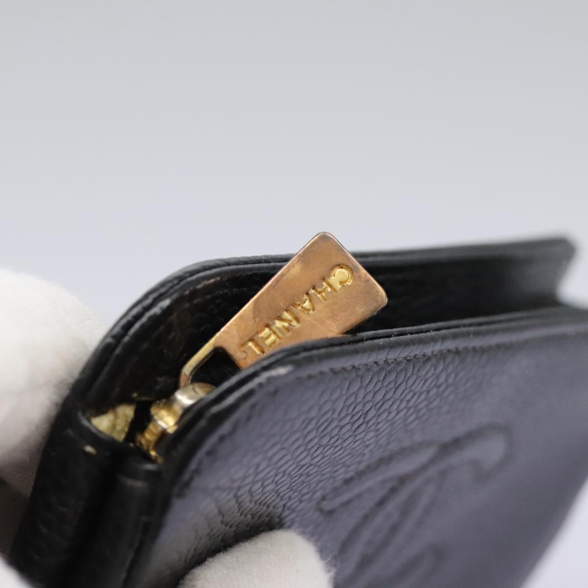 CHANEL Pouch Caviar Skin Black CC 114196