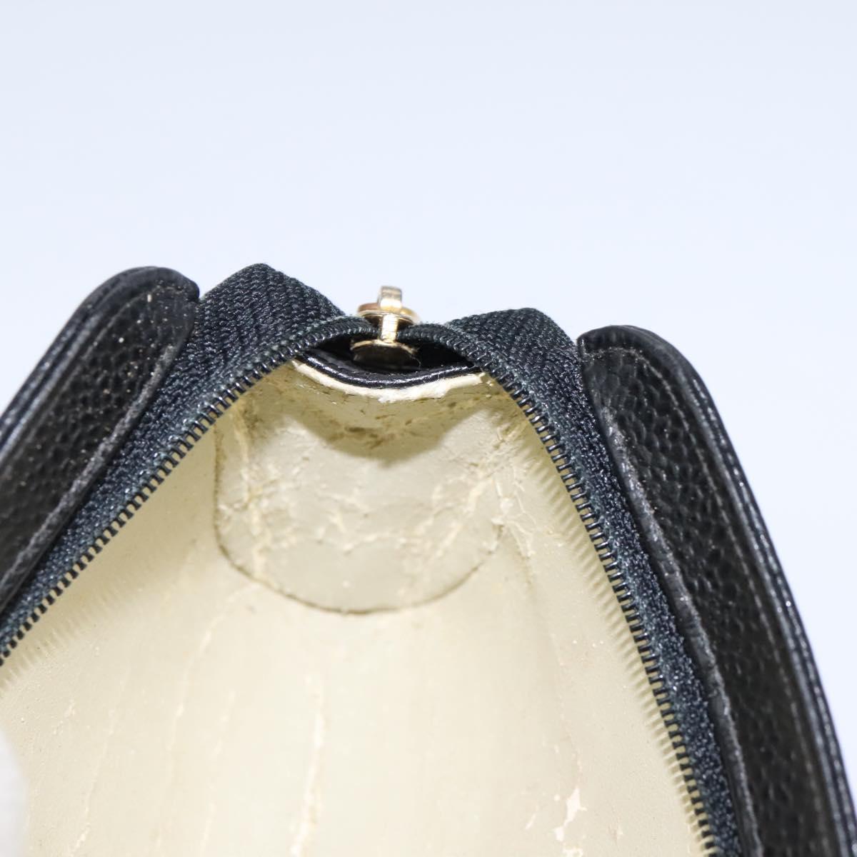 CHANEL Pouch Caviar Skin Black CC 114196