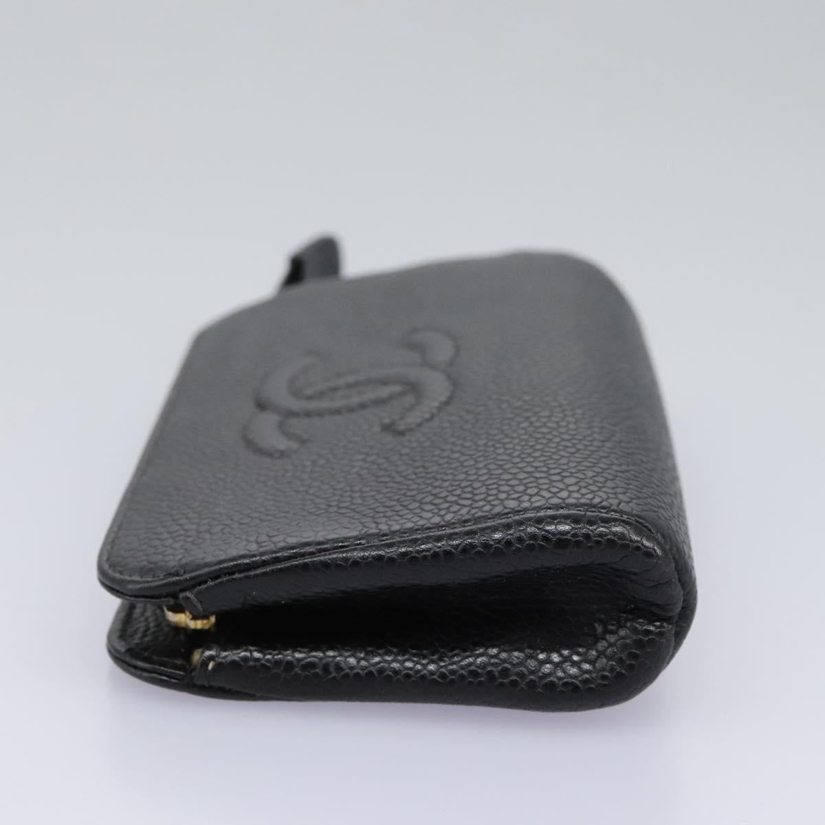 CHANEL Pouch Caviar Skin Black CC 114196